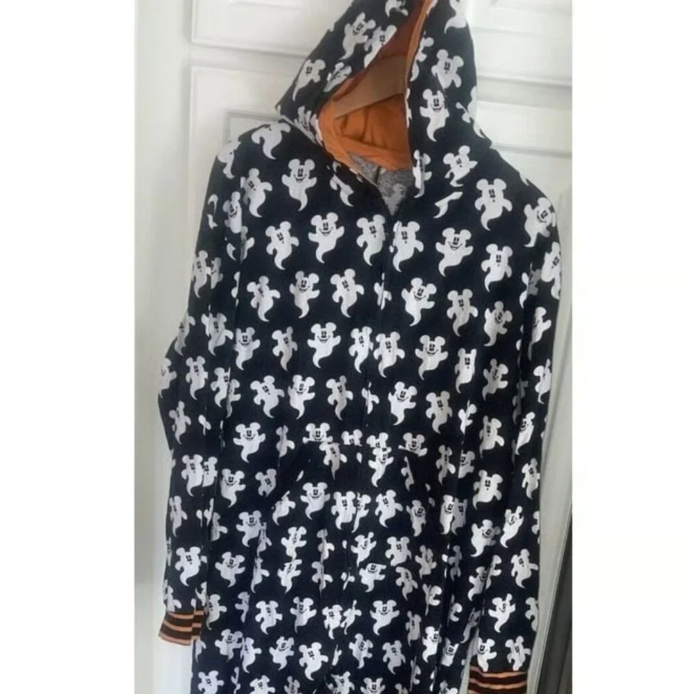 Disney Halloween NWT Large Black/White Mickey Ghosts Bodysuit Pajamas NEW - Picture 4 of 13